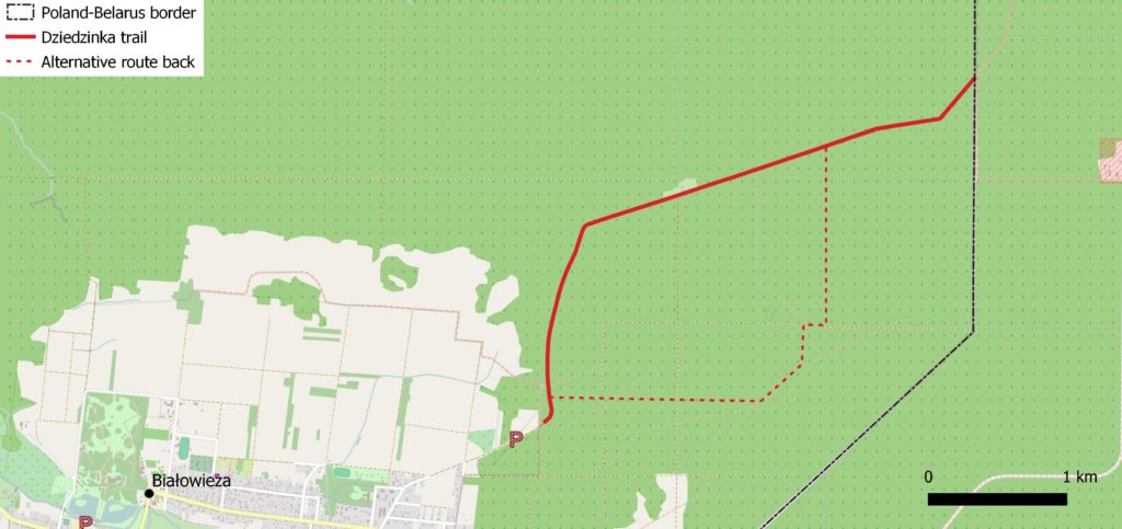 Belarussian border trail map